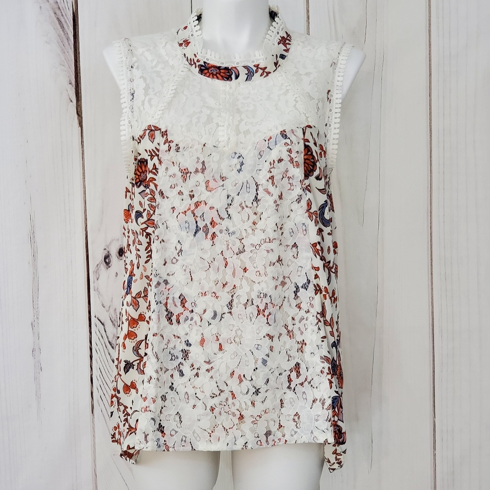 LAST Lace Top Jacquard Plus Sleeveless Self Esteem - Picture 8 of 9